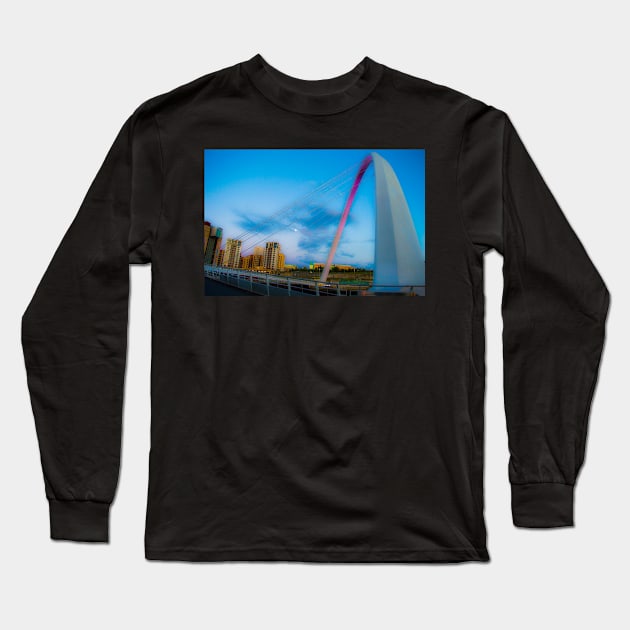 Millennium Bridge Long Sleeve T-Shirt by tynesidephotos